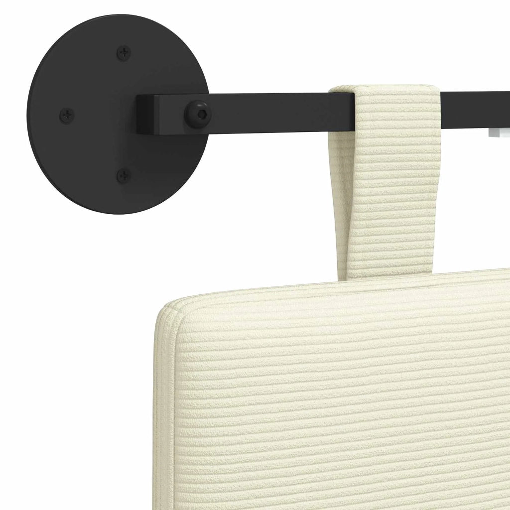 Testiera sospesa Con luce LED Crema Tessuto in Cords 3424292