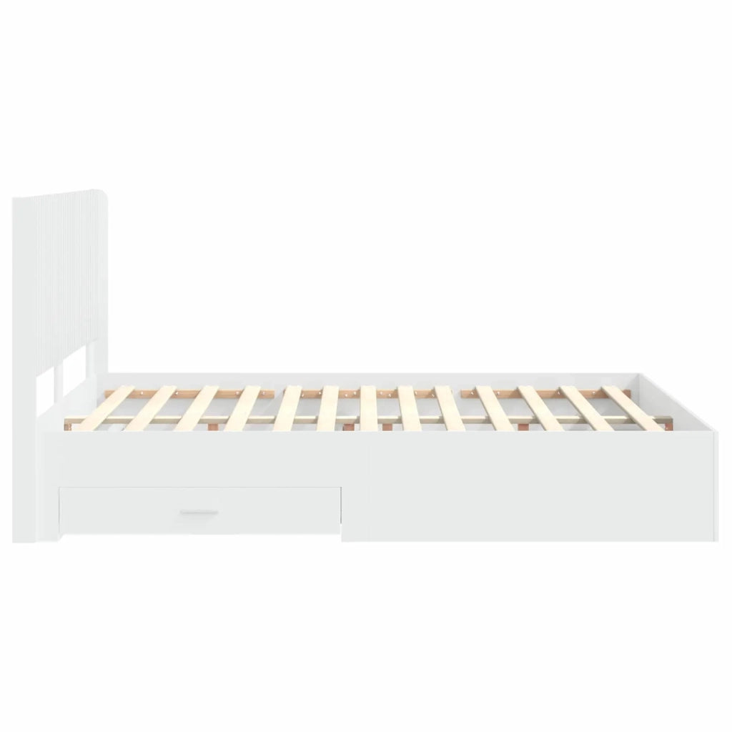 Struttura del letto con stoccaggio e testata Bianco 3414101