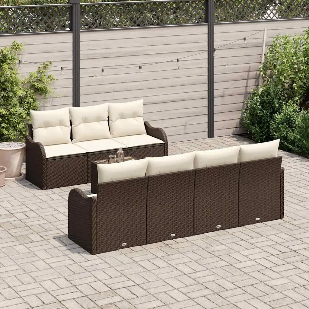Set Divano da Giardino Marrone 55 x 55 x 37 cm polyrattan
