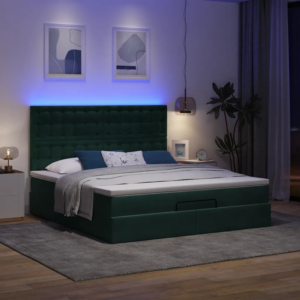 Struttura Letto Pouf con Materassi 180x200 cm Velluto 3314483