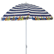 Ombrellino da spiaggia camping ø 1 5 con telo in TNT Rigato colori assortiti palo Bianco con custodia mod. Playa