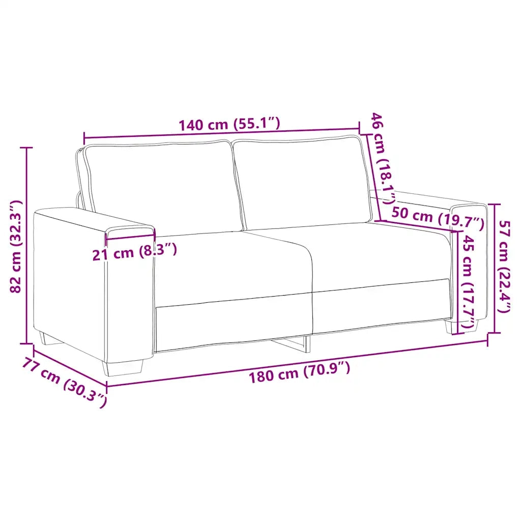 Divano a 2 Posti-Sofa 2 Posti 140 cm in Lino 856035