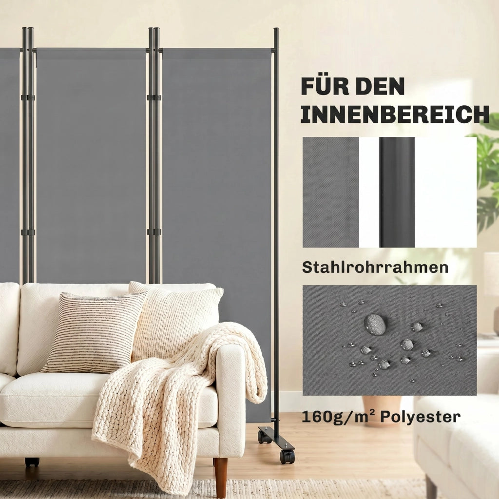 Paravento 5 pannelli ¨C Minimal ¨C Grigio scuro 252x40 cm