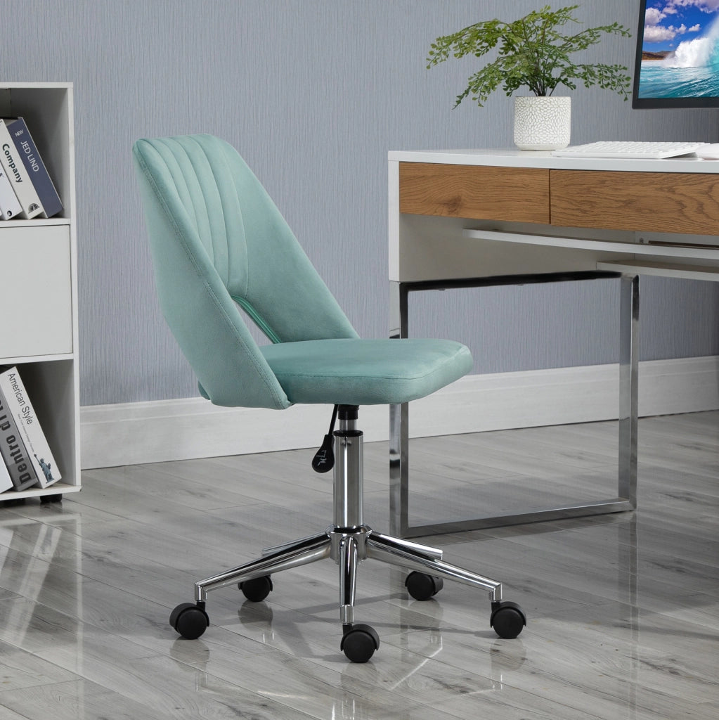 Sedia da ufficio ergonomica verde regolabile con ruote