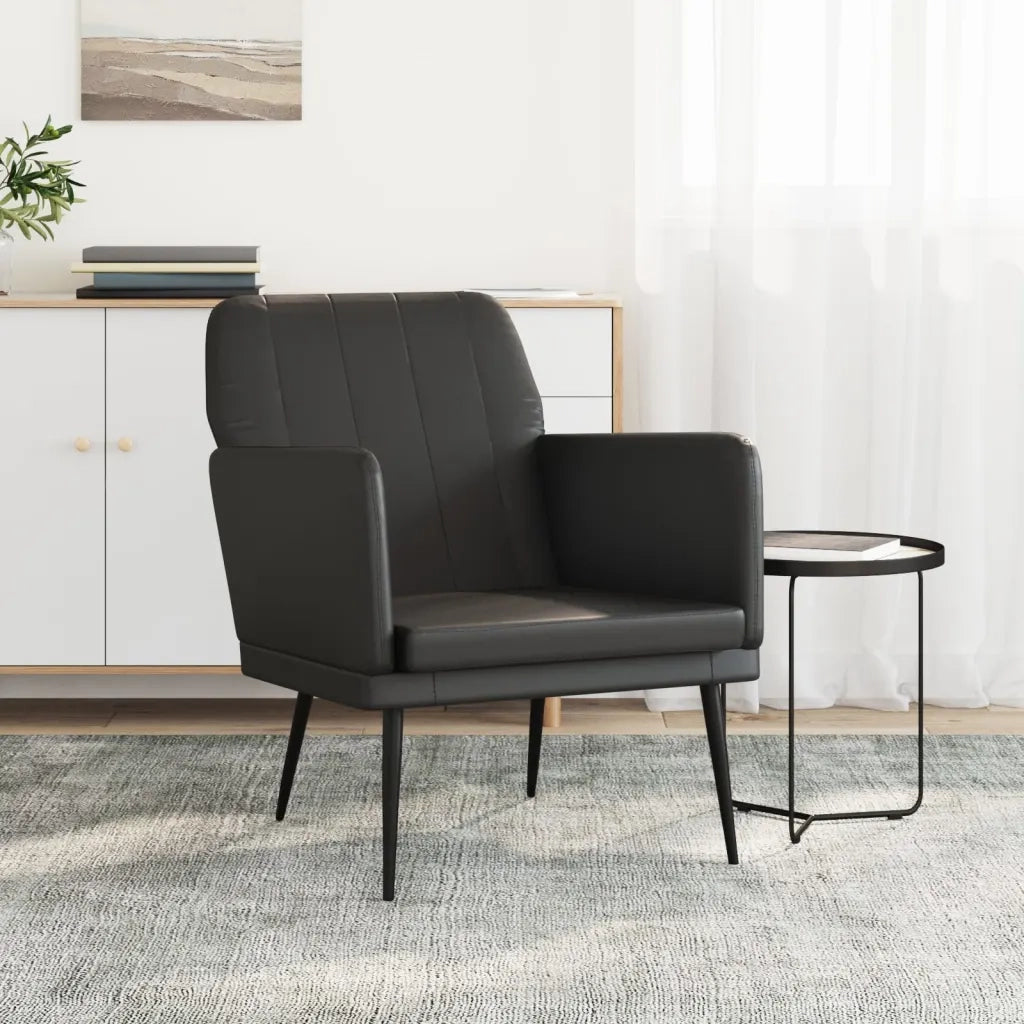 Poltrona | Sedia Relax Nera 61x78x80 cm Similpelle