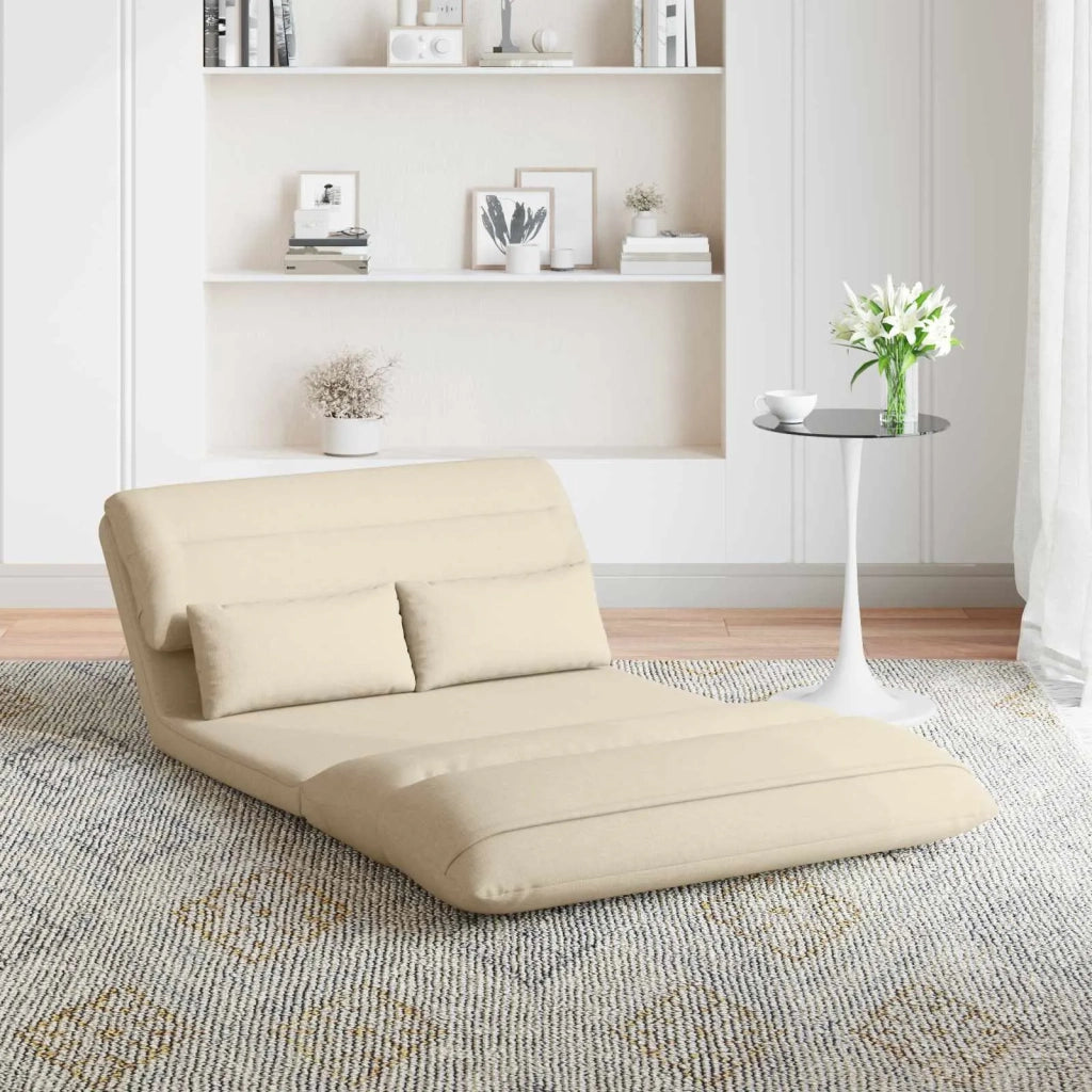 Sedia da Pavimento Crema 110 x 82 x 55 cm Tessuto 42028207