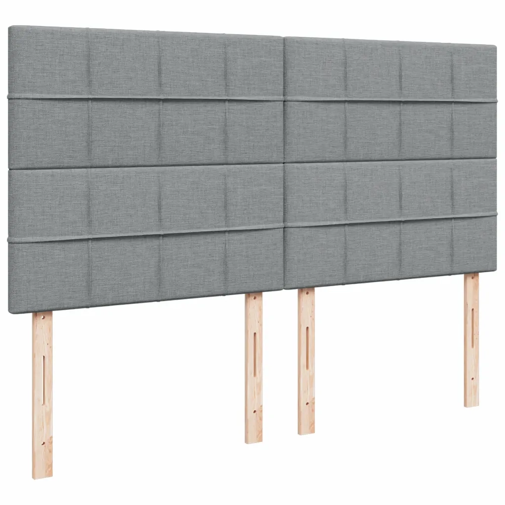 Giroletto a Molle con Materasso Grigio Chiaro 200x200cm Tessuto