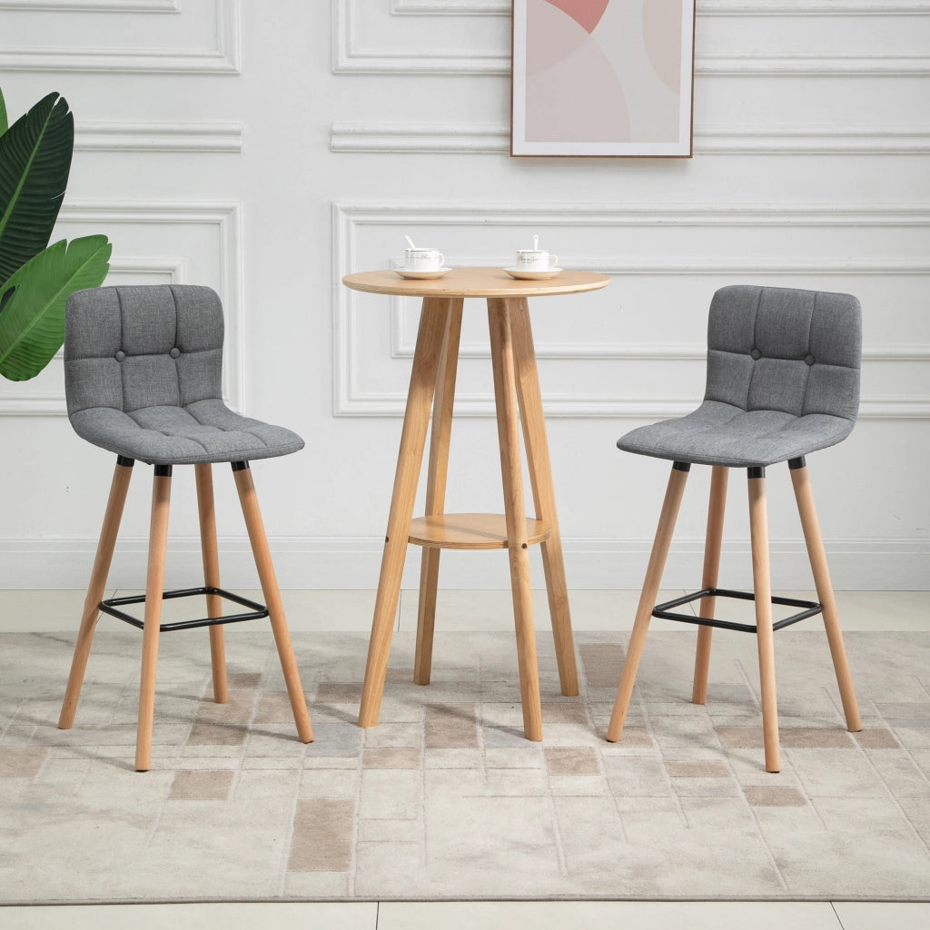 Sgabello da Cucina con Schienale ¨C Minimal ¨C Grigio Legno
