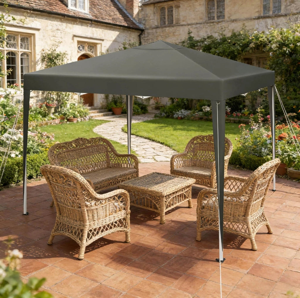 Gazebo pieghevole 3x3 m grigio scuro, altezza regolabile