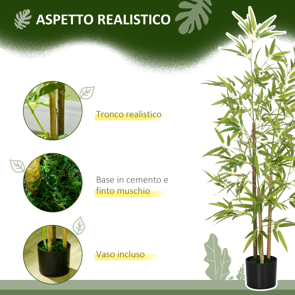 Pianta Artificiale di Bamb¨´ ¨C zephmum ¨C Verde 120 cm con Vaso