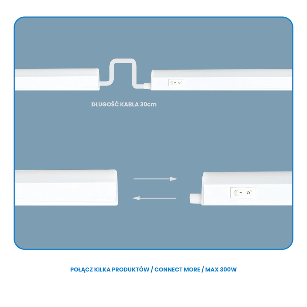 Lampada sottopensile LED 30cm bianca interruttore 4000K 4W