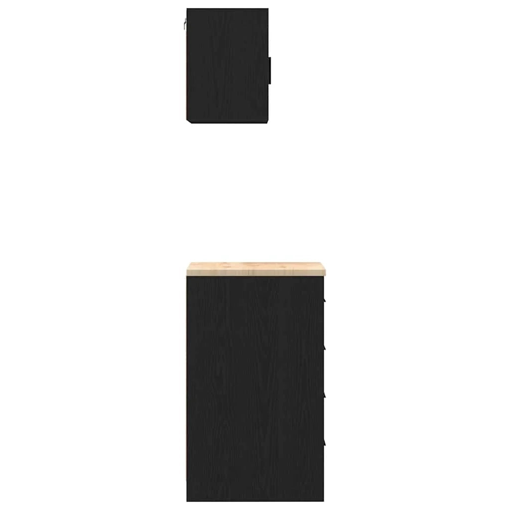 Set di 2 armadietti per garage 40 x 51 x 85 cm e 40 x 30 x 41 cm pratica superficie di lavoro stile moderno in legno multistrato nero 02_0055806