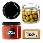 KADAX 50 barattoli di vetro da 330 ml vasetti di vetro marmellata tappi di miele Fi82