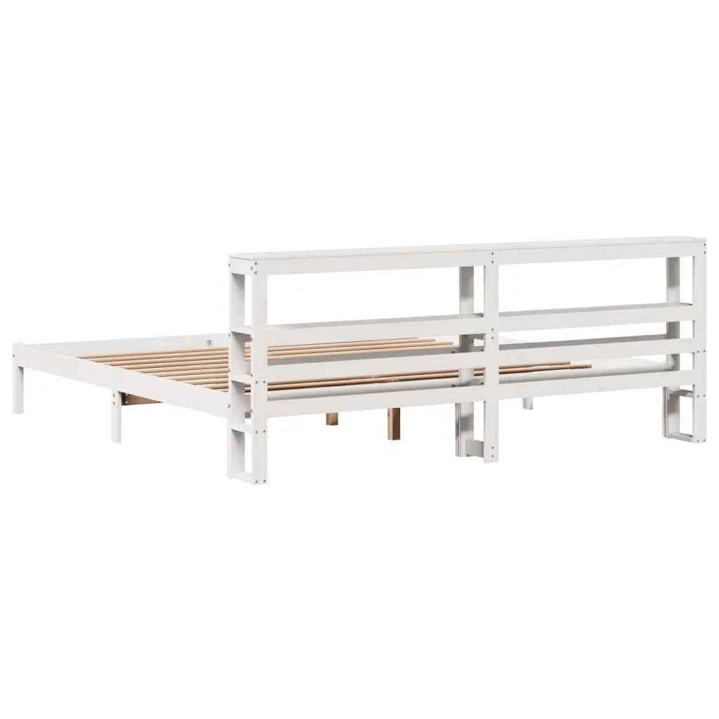 Letto senza Materasso-Struttura Letto Bianco 180x200 cm Legno Massello di Pino 816289