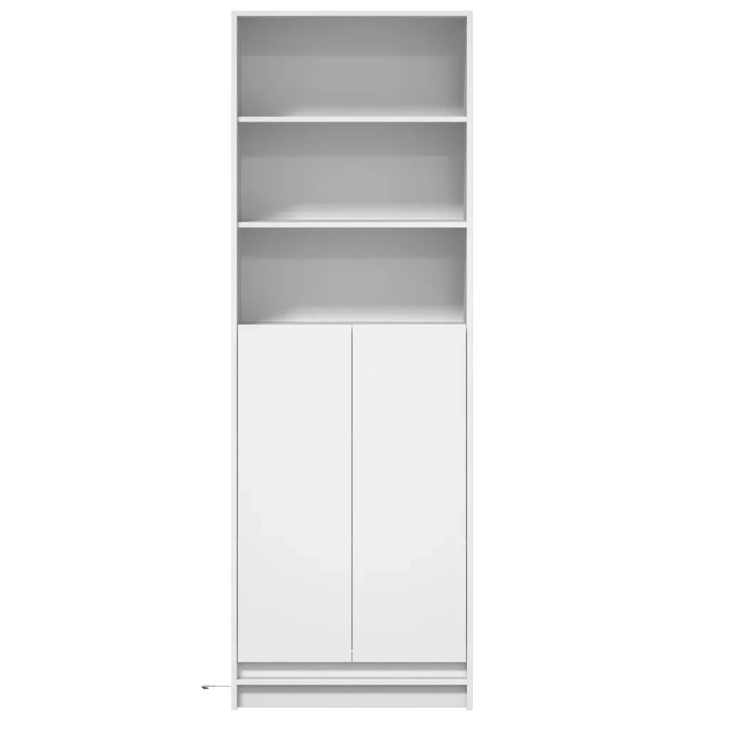 Credenza con LED-Buffet-Armadio da cucina Bianca 69x32,5x200 cm in Truciolato