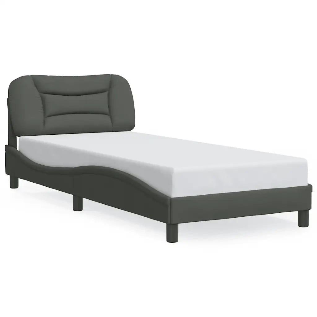 Giroletto senza Materasso-Struttura Letto Hvar Grigio Scuro 80x200 cm Tessuto