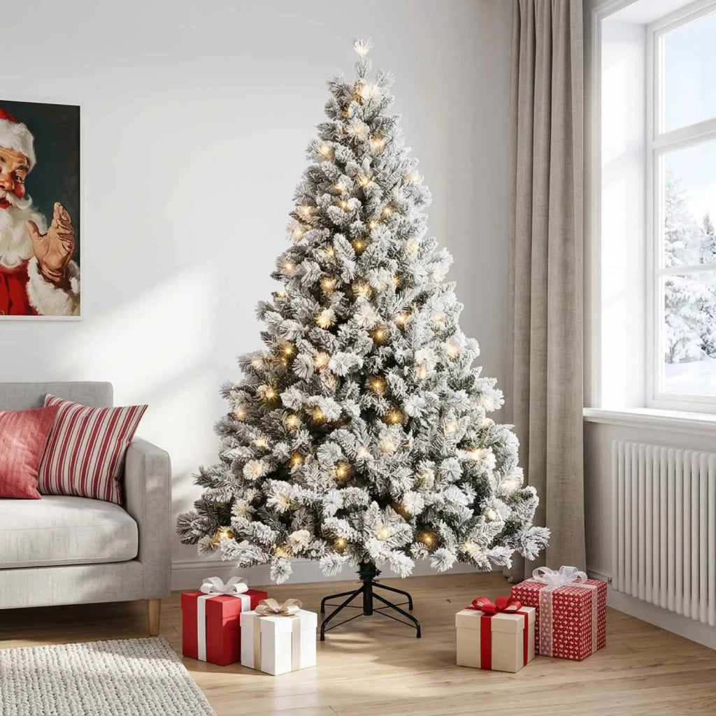 Albero di Natale Artificiale con Rami Pieghevoli 210 cm 300 LED 3466265