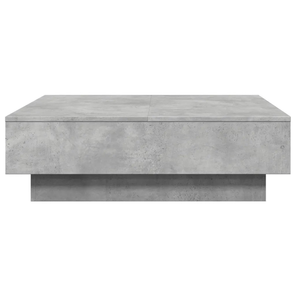 Tavolino da Salotto-Tavolino da soggiorno-Tavolo Grigio Cemento 90x90x28cm Legno Multistrato 140481
