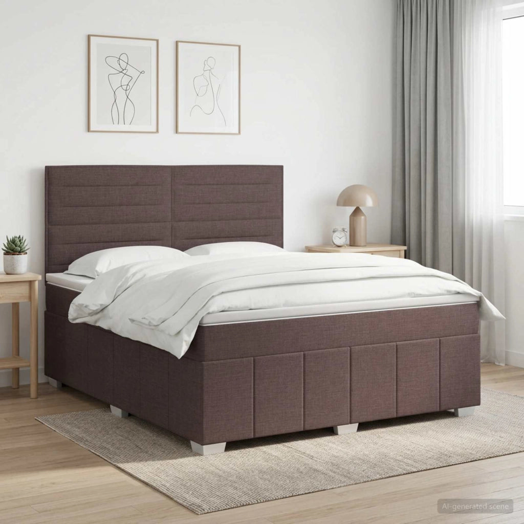 Letto box spring con materasso Marrone Scuro 180 x 200 cm 3454193