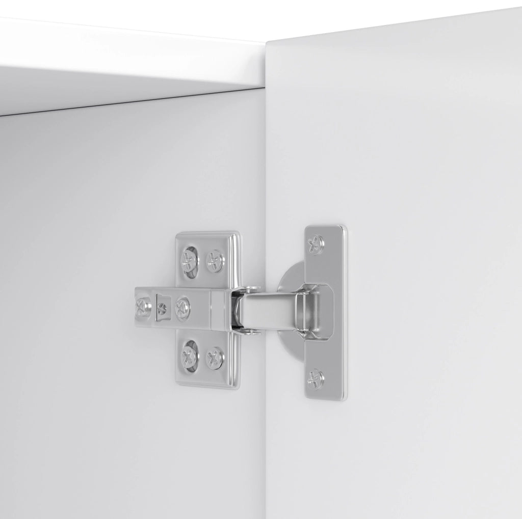 Vetrina scarpiera in truciolare 90;5x34x135;5 cm; 4 ante e 12 scomparti; bianco