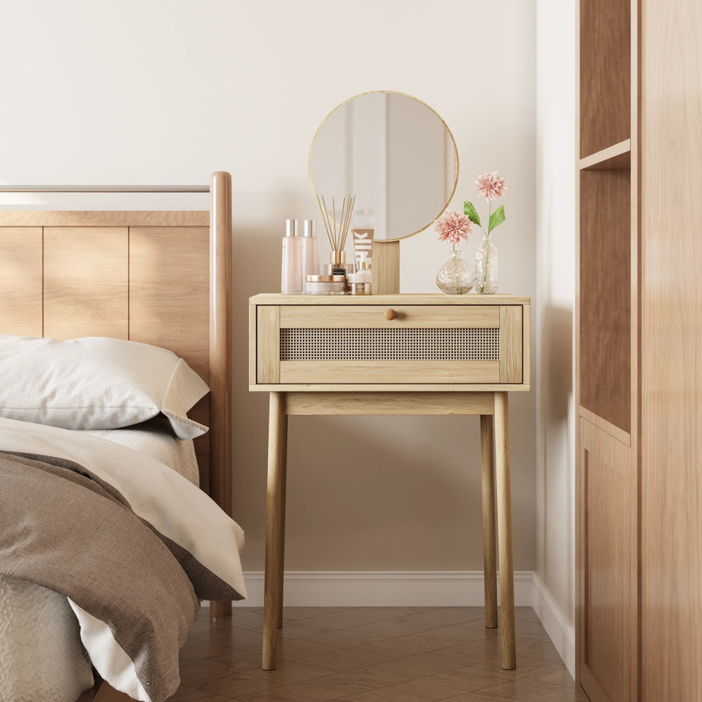 TOLETTA con specchio stile boho colore rovere