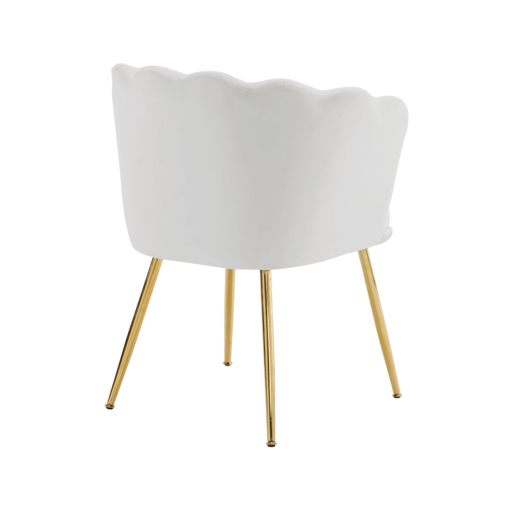 Set di 6 poltrone in velluto beige 63x58x77 cm con cuscini di supporto