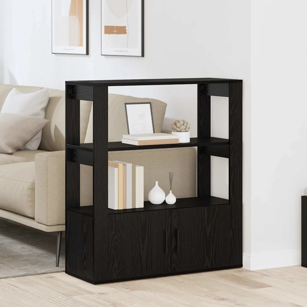 Credenza Rovere nero 30 x 80 x 90 cm Legno multistrato 881095
