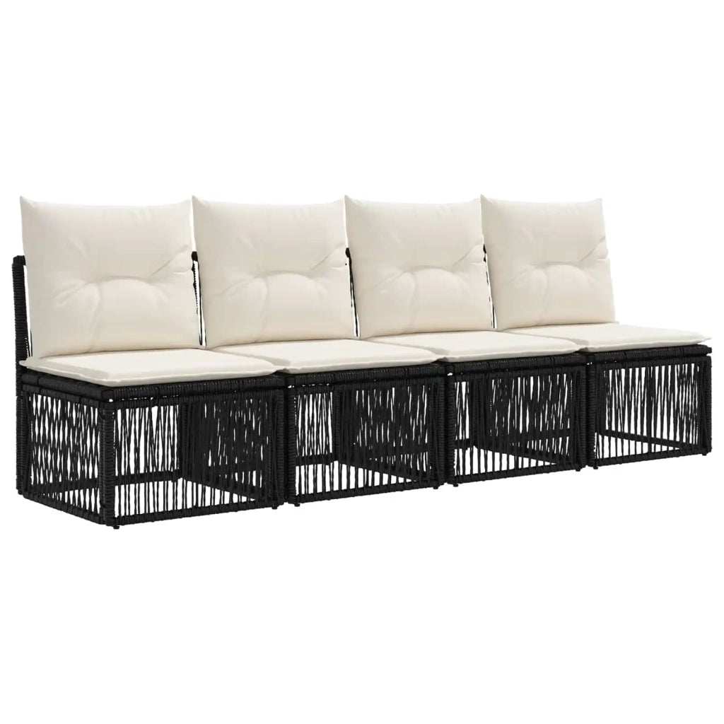 Set Divano da Giardino 9 pz Nero polyrattan 3434263