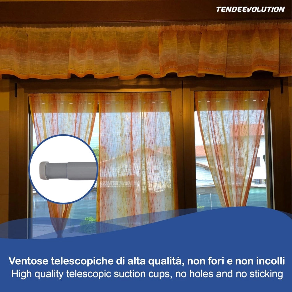 Bastoncino Tenda a Pressione Regolabile 56-90cm | Ferro Bronzo | Bacchetta a Molla Astina