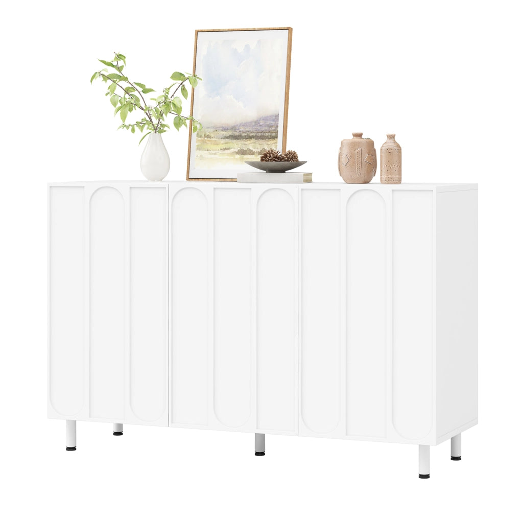 SIDEBOARD 2 in 1 con Scarpiera 120x37x80 cm Bianco