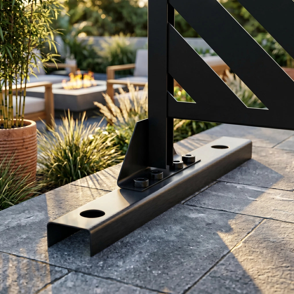 Pannello Divisorio Kekan con Struttura Decorativa in Acciaio 180 x 120 cm - Nero casa.pro