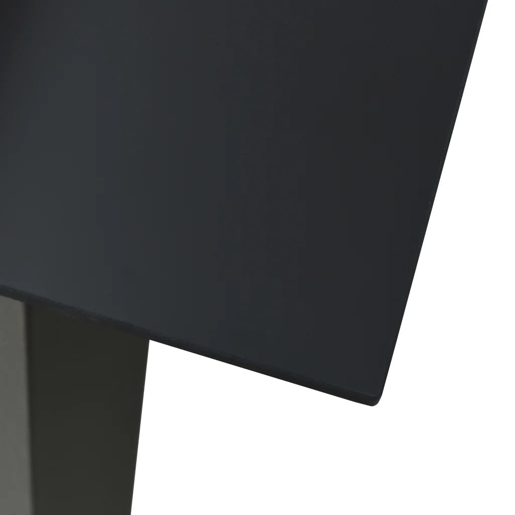 Tavolo da Giardino Nero 150x80x74 cm in Acciaio e Vetro 312162