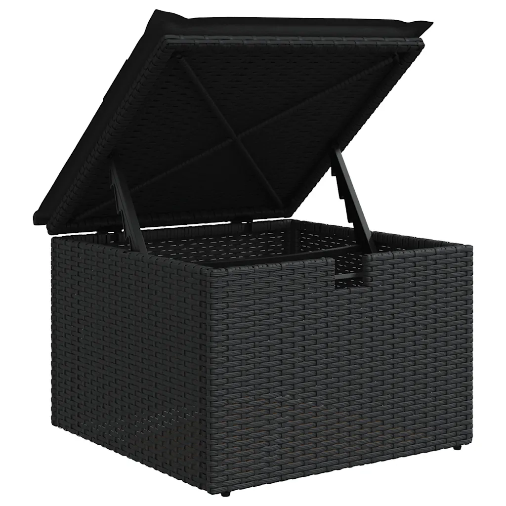 Set Divani da Giardino 9 pz con Cuscini Nero in Polyrattan 3325772