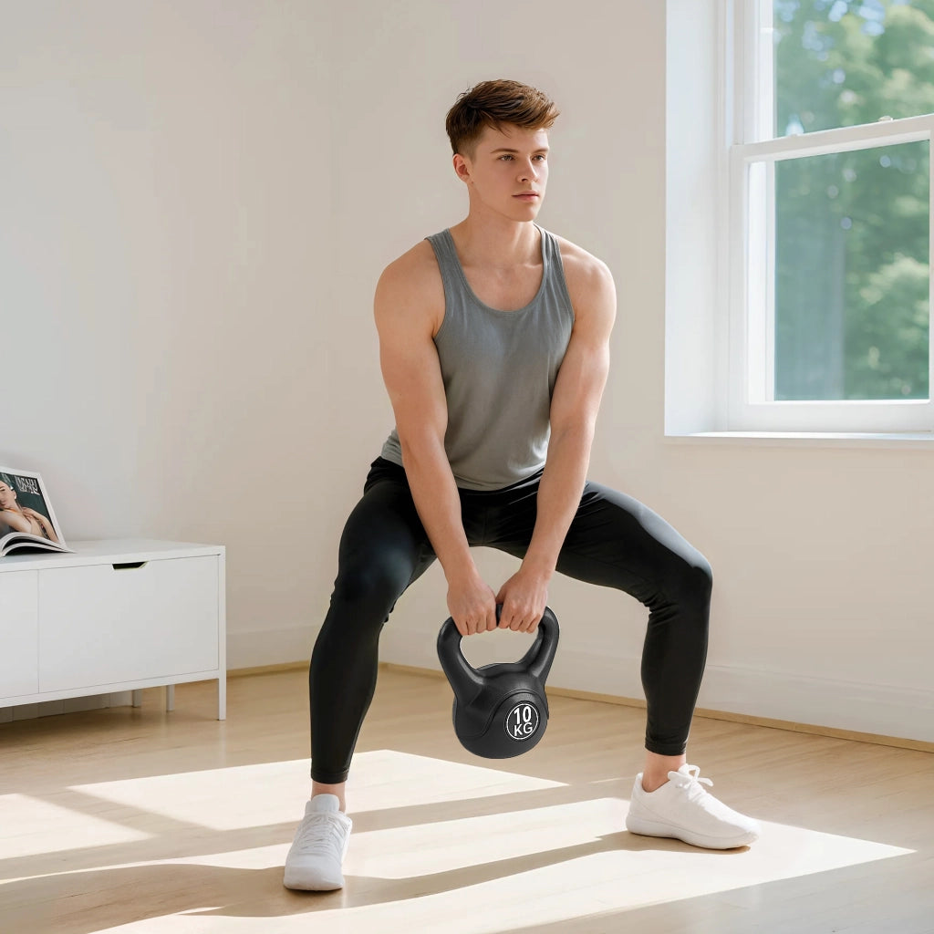 Kettlebell 10 kg ¨C Xylo ¨C Maniglia Ergonomica Nero 25x19x28 cm
