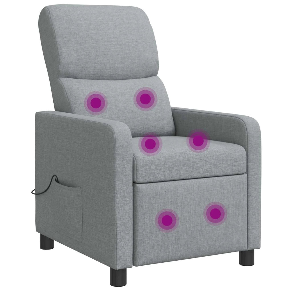 Poltrona Massaggiante Grigio Chiaro Tessuto 42034829