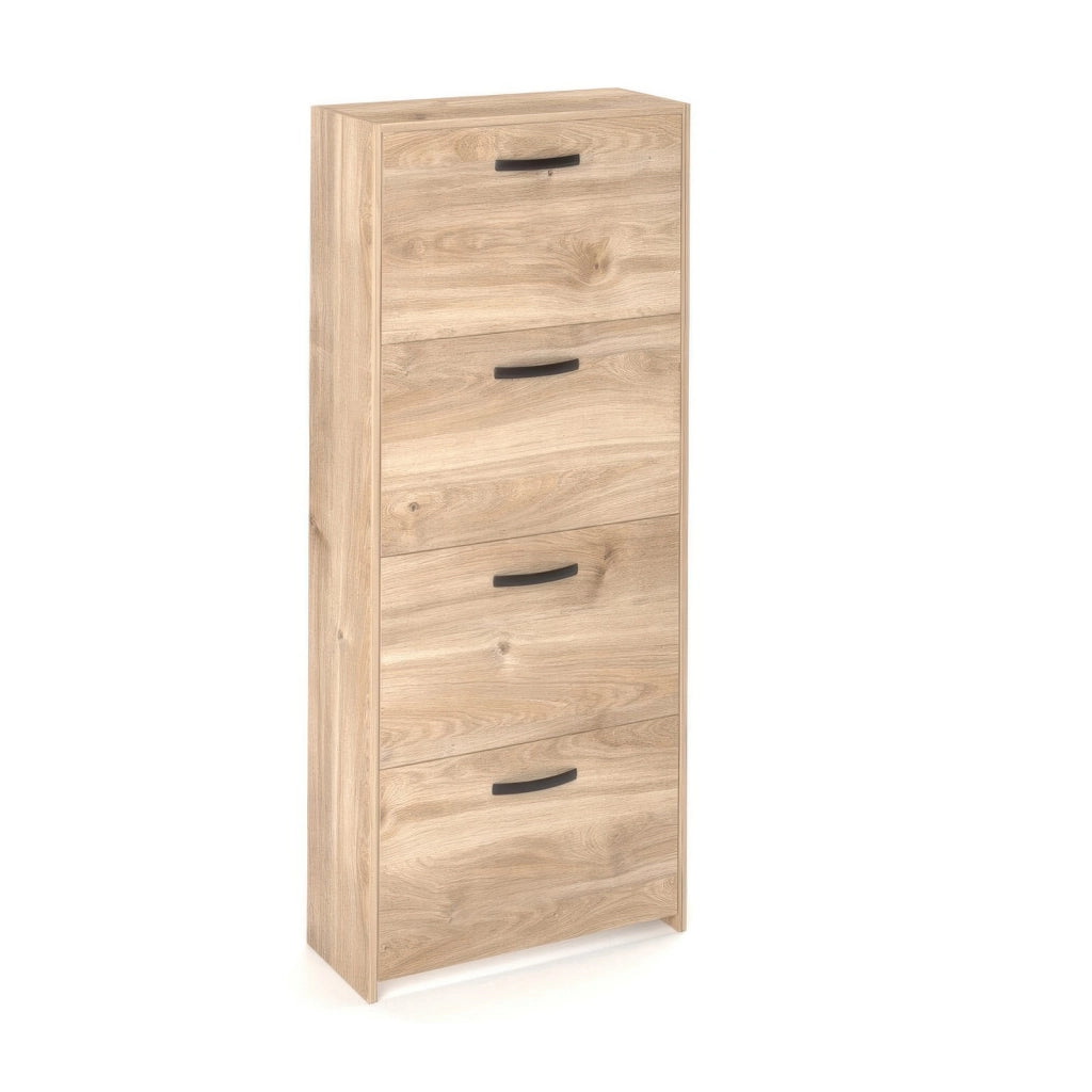Scarpiera in Kit Rovere Miele 58 x 25 x h 139 cm a 4 Ante a Doppia Profondità