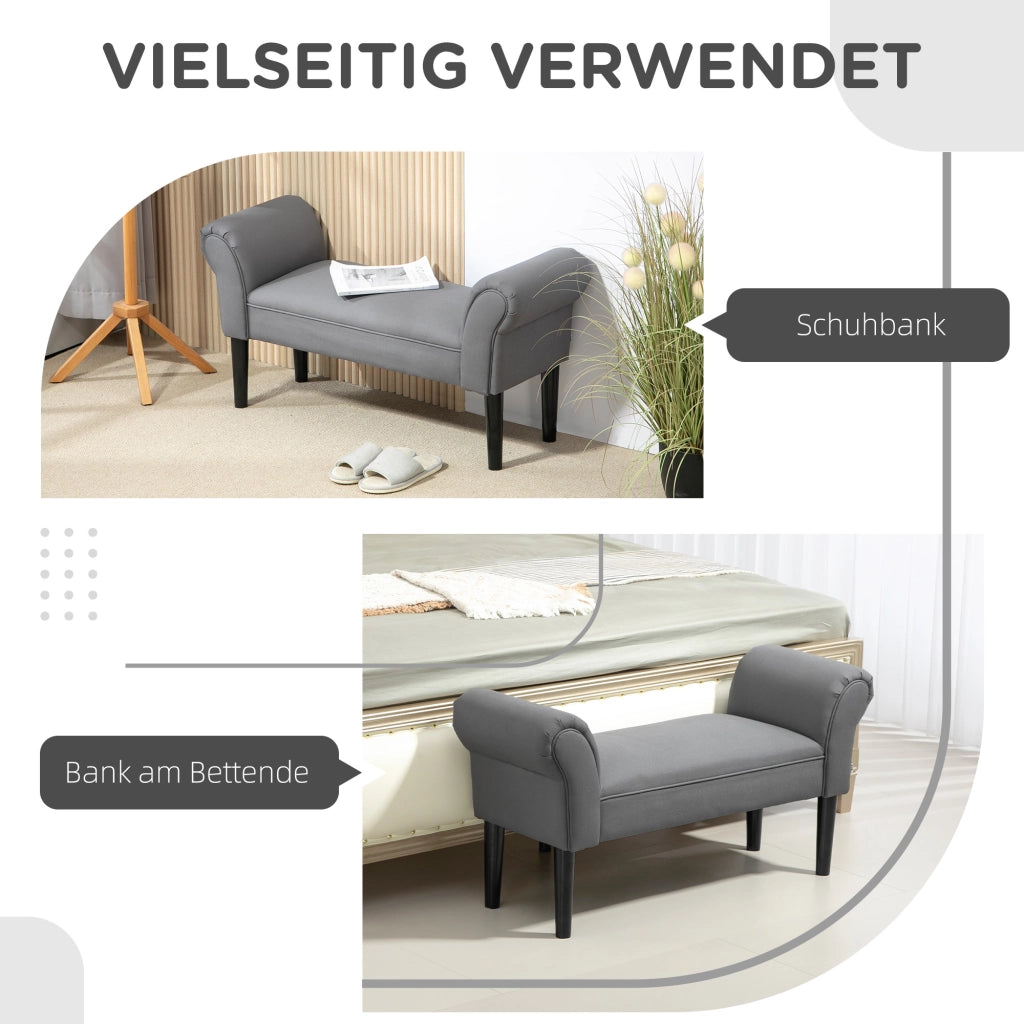 Panca letto imbottita ¨C Minimal ¨C Grigio 102x36x51 cm