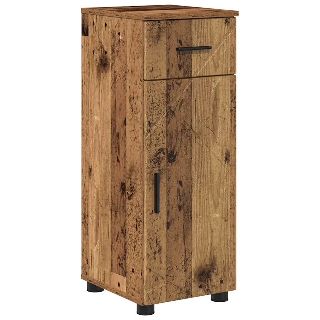 Set di mobili per il bagno con cassetto 4 pcs Legno vecchio