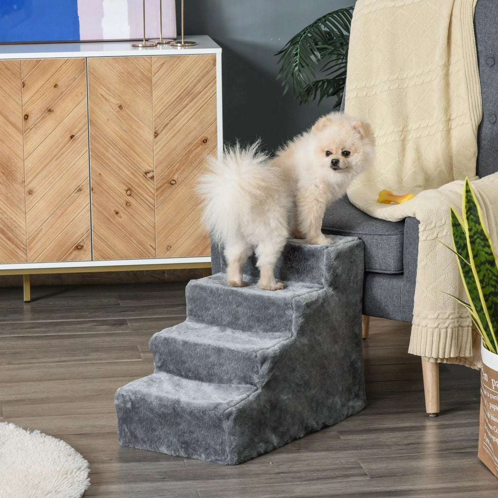 Scala per Cani e Gatti 4 Gradini Antiscivolo ¨C Minimal ¨C Grigio