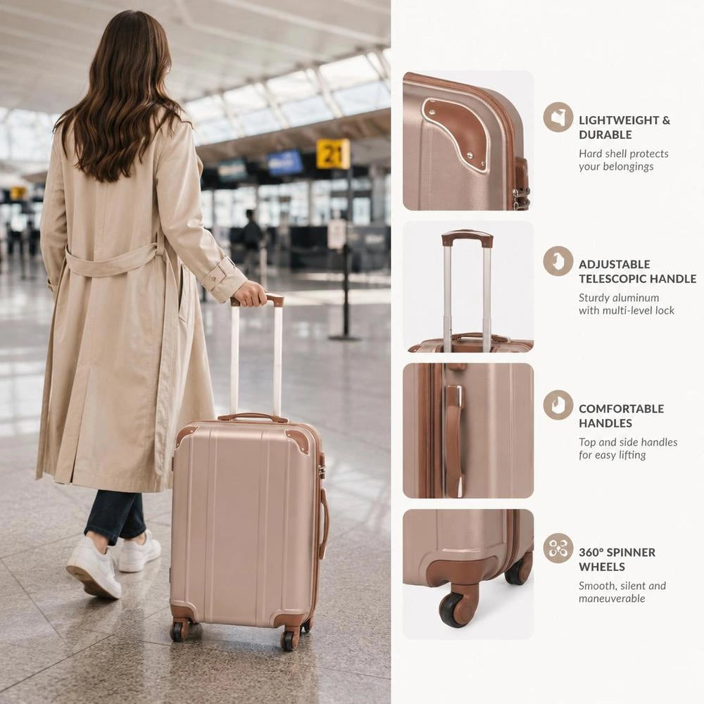 Four-piece Hard-shell Trolley Set Champagne