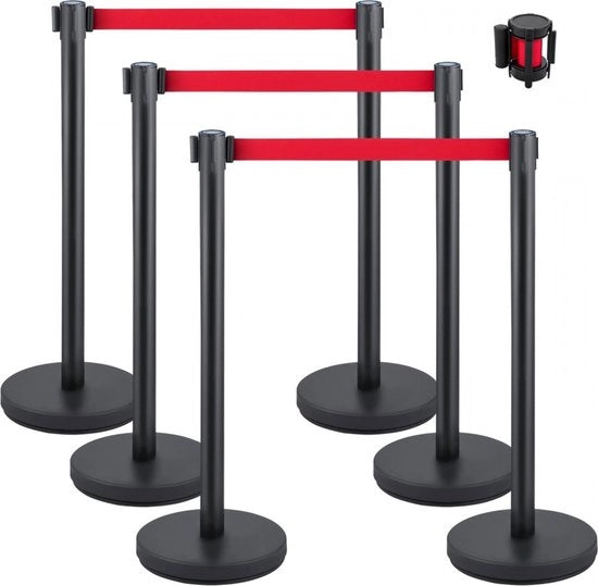 Barriera di Controllo - Set da 6 pezzi - 90 cm Cavo Nero/Rosso