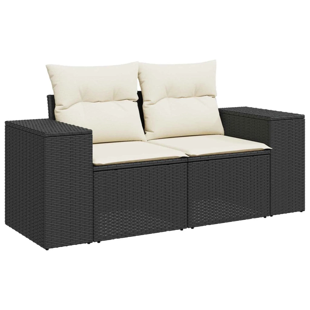 Set di divani 6 pz Nero e Bianco Crema 3447560