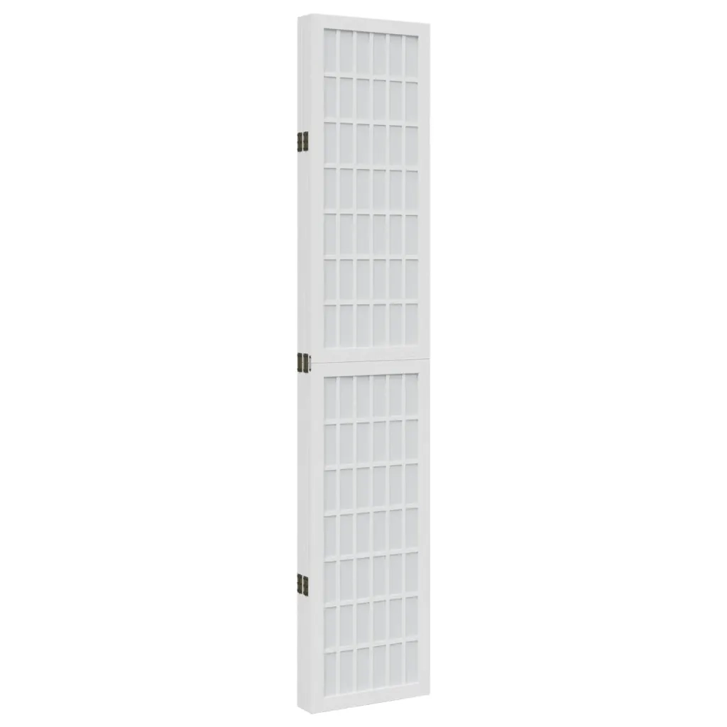 Divisorio Ambienti 5Pannelli Bianco Legno Massello di Paulownia 358790