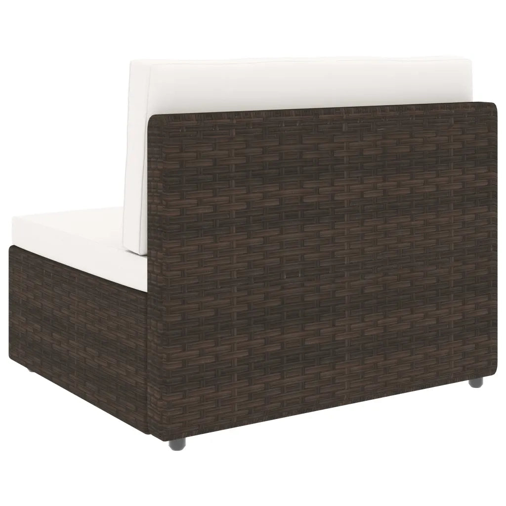 Divano Modulare a 2 Posti in Polyrattan Marrone 49513