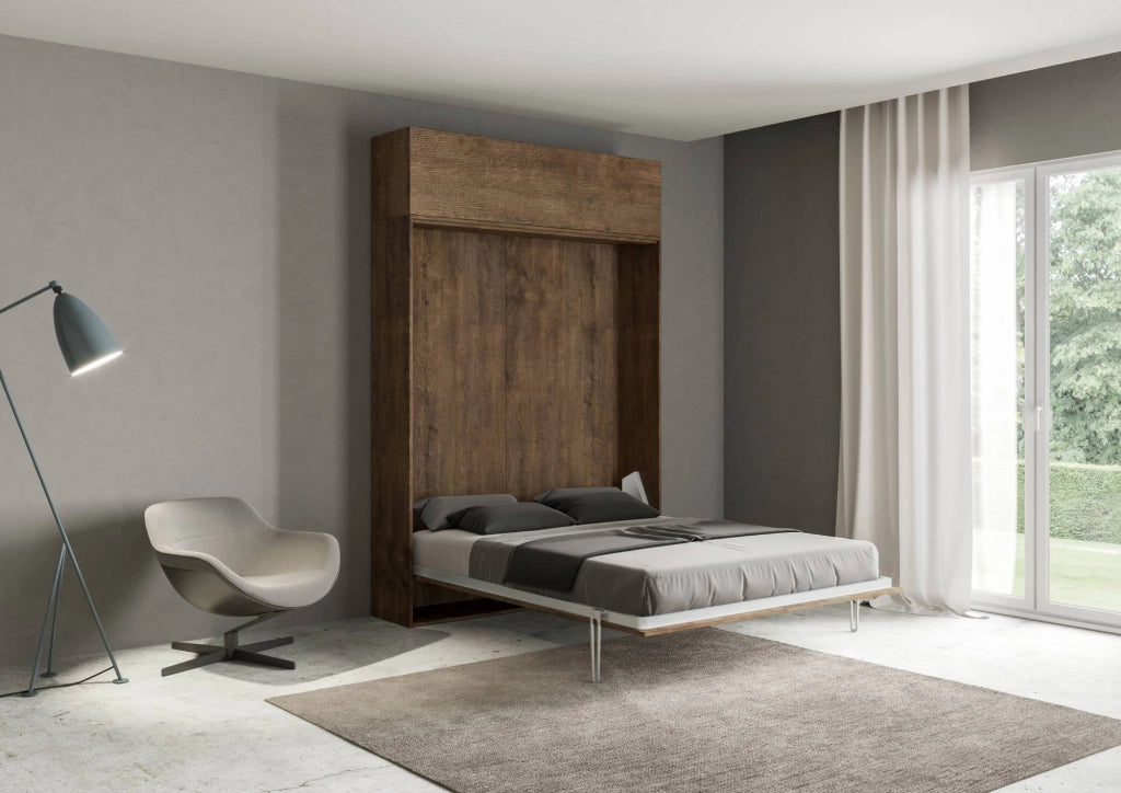 Letto Matrimoniale Francese a Scomparsa Salvaspazio Kentaro H250 cm Marrone