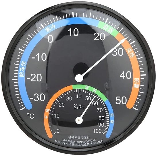 Termometro e Idrometro Preciso - Display Circolare - Vetro Curvo - Umidità Interna - Installazione Flessibile - Misura Temperatura ± 2 °C - Misuratore di Clima