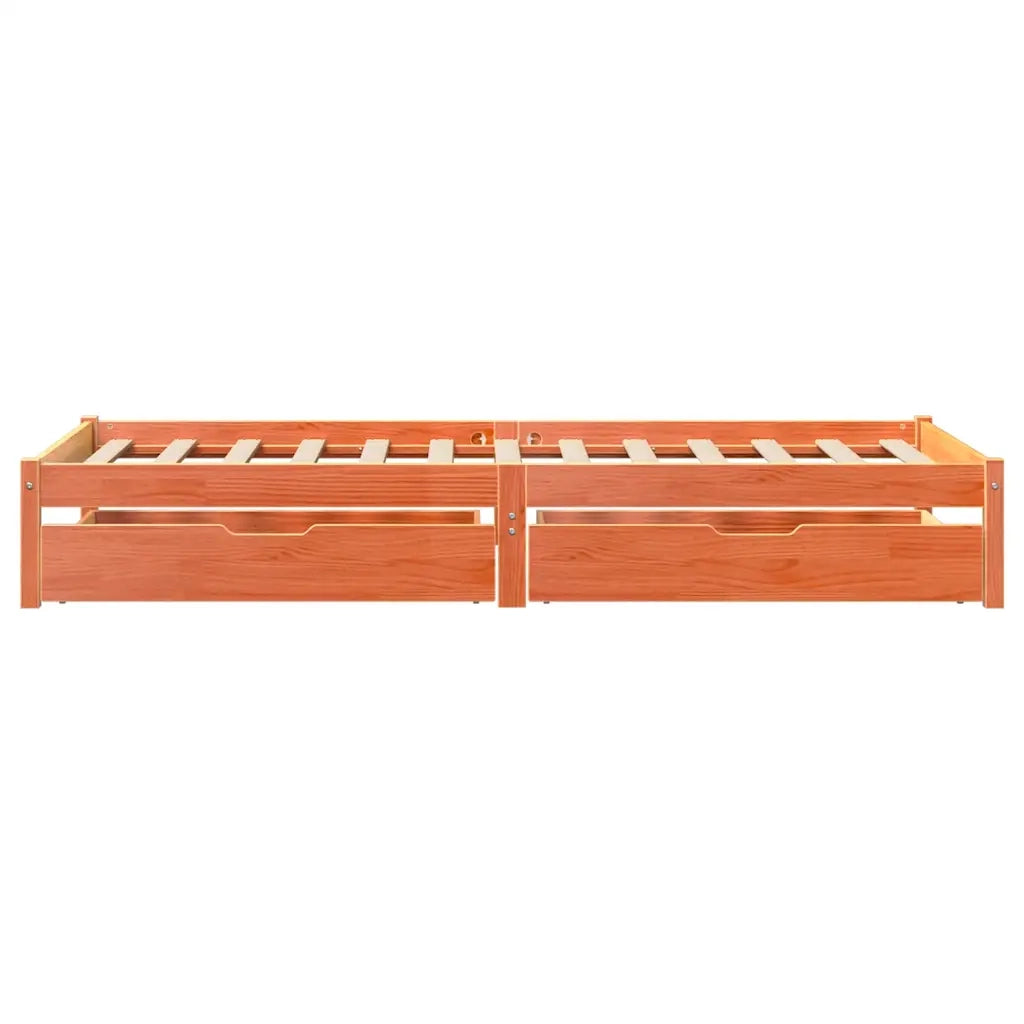 Letto senza Materasso-Struttura Letto Marrone Cera 100x200 cm in Legno di Pino 607831