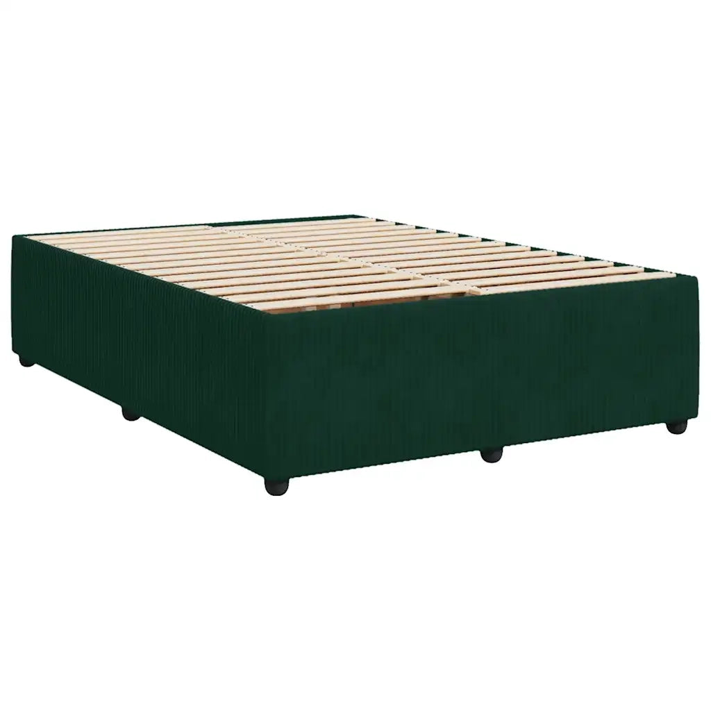 Giroletto a Molle con Materasso Verde Scuro 140x190 cm Velluto