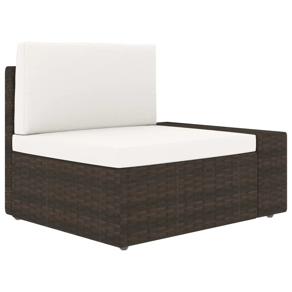 Divano Modulare a 2 Posti in Polyrattan Marrone 49515