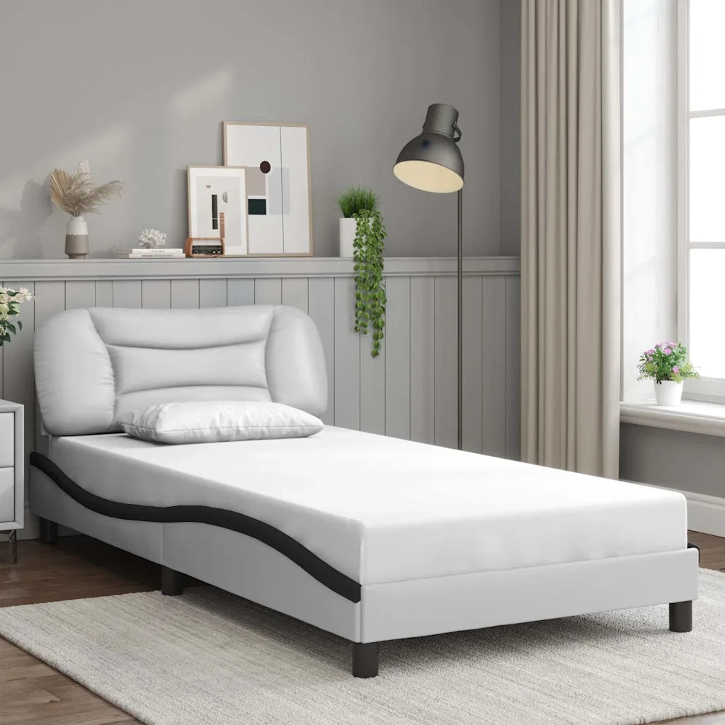Giroletto senza Materasso Hvar Nero e Bianco 100x200 cm in Similpelle